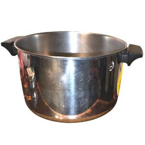 Revere Ware 6 Qt Stainless Steel Stock Pot Copper Bottom USA Made- NO LID TOP